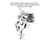 Funny Birthday Card Air Fryer Cow - Getting Old Greeting Card For Her