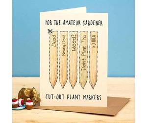 Funny Birthday Card Amateur Gardener - Designed and Printed in the UK