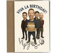 Funny Birthday Card Autograph “Viva La Birthday” Greeting with Printed Reproduction Autographs | Inspired Retro Music Collectible for Men and Women No1962