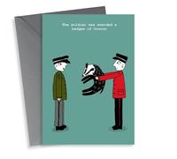 Funny Birthday Card - Badger Of Honour - Pun
