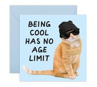 Funny Birthday Card - “Being Cool Has No Age Limit” - Greetings for Friends, Dad, Grandad, Brother, Bro, Dude, Colleague, Husband, Boyfriend, Men, Boys, Lads, Mate, Him - Comes with Stickers