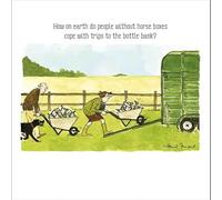 Funny Birthday Card Bottle Bank Horse Box - Humorous Illustrated Greeting Card