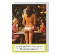 Funny Birthday Card Bottomless Brunch - Humorous Retro Greeting Card