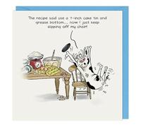 Funny Birthday Card Cake Recipe Cow Baking - Humorous Funny Farm Greeting Card