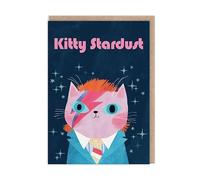 Funny Birthday Card Cat Kitty Stardust Ziggy Bowie - Humorous Icon Greeting Card