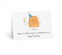 Funny Birthday Card - Celebrate with a Toast - 6 x 8 Inch - Made in UK - Includes Envelope - Blank Inside - Sustainable Materials