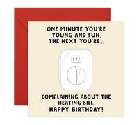Funny Birthday Card - 'Complaining About the Heating Bill' - Humorous Greeting Card for Wife, Husband, Friends, Brother, Sister, Family, and Colleagues- Comes with Fun Stickers