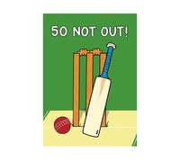 Funny Birthday Card - Cricket - 50th