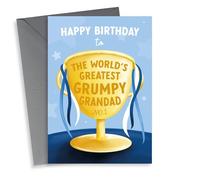 Funny Birthday Card for a Grumpy Grandad - Trophy - World's Greatest