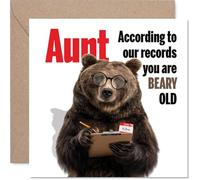 Funny Birthday Card for Aunt, Officially Beary Old