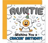 Funny Birthday Card for Auntie, Egg-cellent Birthday Wishes