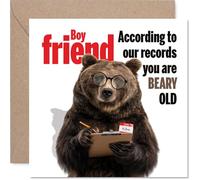 Funny Birthday Card for Boyfriend, Bear-faced Ch or His Big Day