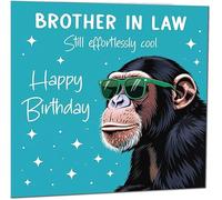 Funny Birthday Card for Brother in Law Another Year Older Funny Cool Monkey Hilarious Birthday Card from Sister-in-Law Brother-in-Law
