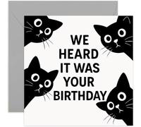 Funny Birthday Card for Cat Lover, 'We Heard It Was Your Birthday' Gift for Him or Her, Blank Inside with Envelope