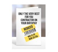 Funny Birthday Card For Contractor, 'The Very Best For You On Your Birthday', Humorous Greetings Card For Men, Women, Joke, Silly, Presents, A5-259_63