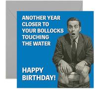 Funny Birthday Card for Dad, 'Another Year Closer' Gift, Playful Graphic Design, For Men Him Brother Husband Uncle Friend Colleague Family, Blank Inside with Envelope