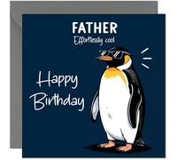 Funny Birthday Card for Dad Cool Penguin Effortlessly Cool Hilarious Birthday Card from Son Daughter - Gift for Father