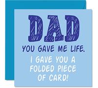 Funny Birthday Card for Dad from Son Daughter - You Gave Me Life - Rude Birthday Card for Dad Cards Gifts, 145mm Joke Humour Father's Day Greeting Cards Father Daddy Papa