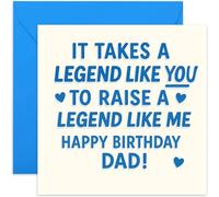 Funny Birthday Card for Dad - 'Legend Like You Raised a Legend Like Me' - Humorous Gift for Father from Son or Daughter - Blank Inside with Envelope