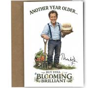 Funny Birthday Card for Dad Monty Gardeners World Inspired Autograph Design Style Floral Humour Greeting Card for Mum Gran Grandad no2071