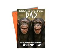 Funny Birthday Card for Dad - 'Nothing You Can Do About It' Chimp Birthday Card for Him - Hilarious Birthday Card from Son Daughter - Gift for Him - JBS106
