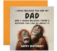 Funny Birthday Card for Dad - 'Nothing You Can Do About It' Chimp Birthday Card for Him - Hilarious Birthday Card from Son Daughter - Gift for Him - Blank Inside