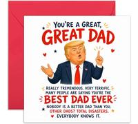 Funny Birthday Card for Dad - Trump Caricature Design - Humorous Father's Day Card From Daughters Sons Wives - Best Dad Ever Theme