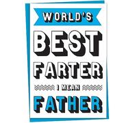 Funny Birthday Card for Dad, World's Best Farter … I Mean Father, Birthday Card from Son or Daughter, Card from Teenage or Adult Daughter, Card for Daddy, Fathers Day Card, Cards for Men, Blank Inside