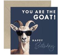 Funny Birthday Card for Dad - You Are The Goat Greeting Card for Men and Women - Hilarious 40th, 50th, 60th, 70th Birthday Card for Him - For Brother, Son, Grandadm Best Friend | Blank Inside