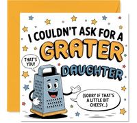 Funny Birthday Card for Daughter, Extra Cheesy Puns and a Grater Smile