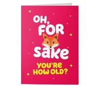 Funny Birthday Card - 'For Fox Sake' Funny Birthday Card for Him & Men - Brother, Best Mate, Best Friend, Colleague Gift