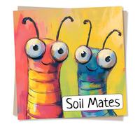 Funny Birthday Card For Friend/For Partner/For Relative - Worm Design - Soil Mates - Funny Happy Birthday Card For Him or For Her, For Husband, For Boyfriend