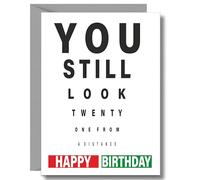 Funny Birthday Card For Friend Him Or Her Eye Test C509 | Cheeky Ageing Humour, 30th 40th 50th 60th Birthday, Joke Card