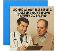 Funny Birthday Card for Friend or Family, 'Grumpy Old Bastard' Gift, Bold & Witty, For Him Dad Husband Brother Friend Colleague Family, Blank Inside with Envelope