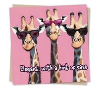 Funny Birthday Card For Friend or Loved One - Elegant, With a Hint of Sass - Playful and Silly - Giraffe, Animal, Cute - For Women, Woman, Bestie, Wife, Mum, Aunt, Aunty, Daughter