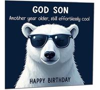 Funny Birthday Card for God Son Another Year Older and Still Effortlessly Cool' Funny Hilarious Birthday Card from Godparent