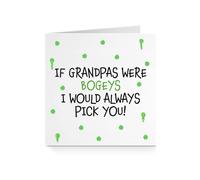 Funny Birthday Card for Grandpa - Bogeys Pick You Green For Him Grandad