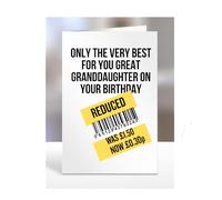 Funny Birthday Card For Great Granddaughter, 'The Very Best For You On Your Birthday', Humorous Greetings Card For Men, Women, Joke, Silly, Presents, A5-259_122