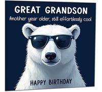 Funny Birthday Card for Great Grandson Another Year Older and Still Effortlessly Cool' Funny Hilarious Birthday Card from Great Grandma Great Grandpa