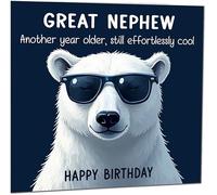Funny Birthday Card for Great Nephew Another Year Older and Still Effortlessly Cool' Funny Hilarious Birthday Card from Great-Uncle Great-Auntie