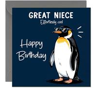 Funny Birthday Card for Great Niece Cool Penguin Effortlessly Cool Hilarious Birthday Greeting Card from Great Aunt Great Uncle