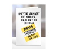 Funny Birthday Card For Great Uncle, 'The Very Best For You On Your Birthday', Humorous Greetings Card For Men, Women, Joke, Silly, Presents, A5-259_129