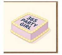 Funny Birthday Card for Her - '365 Party Girl' Pastel Cake Design