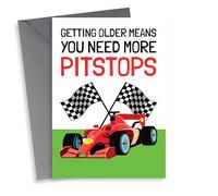 Funny Birthday Card - For Him - F1 Grand Prix Pitstop