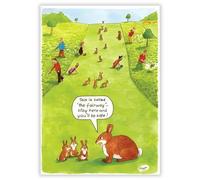 Funny Birthday Card for Him - Humorous Golf Design - Rabbits on the Fairway - Eco-Friendly