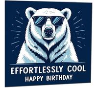 Funny Birthday Card for Him - Humourous Polar Bear Birthday Card for Him Hilarious for Son, Dad, Grandson