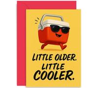 Funny Birthday Card For Him - Little Older Little Cooler Design - Humorous Card For Husband Dad Brother Boyfriend - Illustrated Cooler Box - Blank Inside With Envelope
