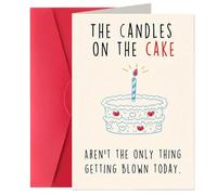 Funny Birthday Card For Him, Men Happy Birthday Greeting Cards With Red Envelope The Candles On The Cake Aren't The Only Thing Getting Blown Today, Humor Gifts For Boyfriend Husband, 12x18 cm