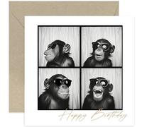 Funny Birthday Card for Him - Monkey Photo Birthday Card for Him or Her - Hilarious Birthday Card for Dad Uncle Brother Son Nephew - Birthday Gift for Him - 18th 21st 30th 40th 50th - Blank Inside