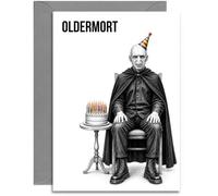 Funny Birthday Card for Him - Oldermort Parody Wizard design - A5 Size with Grey Envelope. UK Made